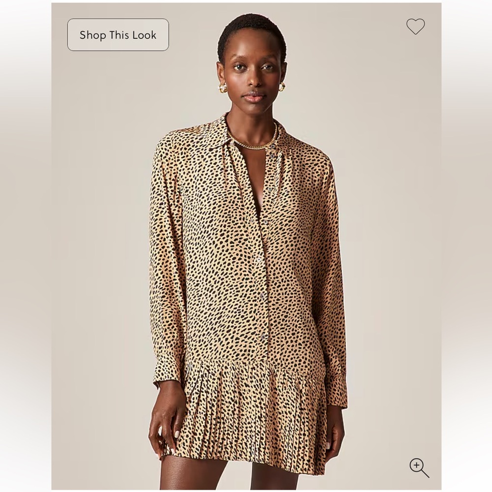 J. Crew Cheetah Shirtdress. NWT. Size L